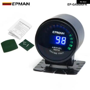 52MM スモーク LED デジタル空燃比 AFR RPM ブーストゲージ オイルプレス水油温 EGT メーター ゲージ センサー 付き EP-GA50 - Air fuel ratio gauge