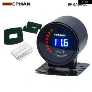 52MM スモーク LED デジタル空燃比 AFR RPM ブーストゲージ オイルプレス水油温 EGT メーター ゲージ センサー 付き EP-GA50 - Volt Gauge