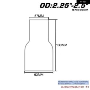 ハブスポーツ-外径:2インチ 2.25インチ 2.75インチ 3インチ 3.5インチ ステンレス フレア排気減速コネクタパイプ HU-BJ - OD 57-63MM