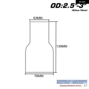 ハブスポーツ-外径:2インチ 2.25インチ 2.75インチ 3インチ 3.5インチ ステンレス フレア排気減速コネクタパイプ HU-BJ - OD 63-76MM