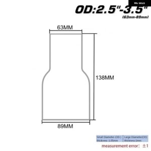 ハブスポーツ-外径:2インチ 2.25インチ 2.75インチ 3インチ 3.5インチ ステンレス フレア排気減速コネクタパイプ HU-BJ - OD 63-89MM