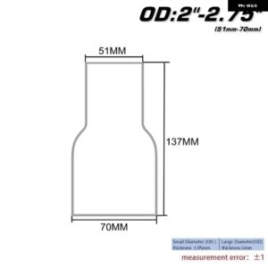 ハブスポーツ-外径:2インチ 2.25インチ 2.75インチ 3インチ 3.5インチ ステンレス フレア排気減速コネクタパイプ HU-BJ - OD 51-70MM
