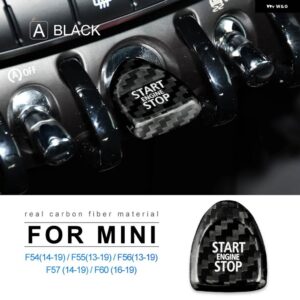 カーボン ミニクーパー F54 F55 F56 F57 F60 点火 エンジン スタートストップボタン インテリア トリム ステッカー カバー デカール - Black Carbon