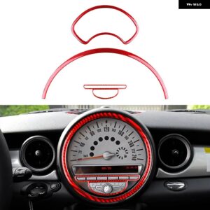 カーボン ミニクーパー ハードトップ R56 クラブマン R55 コンバーチブル R57スピードメーター ラジオボタン フレーム ステッカー トリム - red