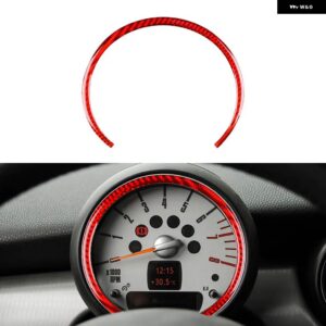 カーボン ミニクーパー ハードトップ R56 クラブマン R55 R57 インテリア トリム カーセンターコンソール スピードメーター カバー ステッカー - red