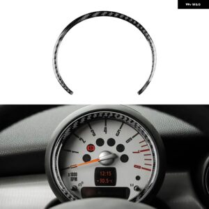 カーボン ミニクーパー ハードトップ R56 クラブマン R55 R57 インテリア トリム カーセンターコンソール スピードメーター カバー ステッカー - black