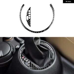 カーボン ミニクーパー ハードトップ R56 クラブマン R55 コンバーチブル R57 ギアシフト パネル カバー インテリア ステッカー - black