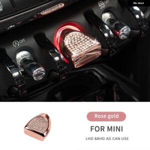 エンジン 点火スタートストップボタン カバー 人工ダイヤモンドクリスタル デカール ステッカー ミニクーパー F54 F55 F56 F57 F60 - Rose gold