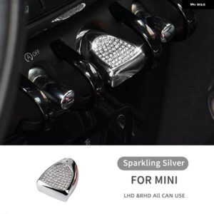 エンジン 点火スタートストップボタン カバー 人工ダイヤモンドクリスタル デカール ステッカー ミニクーパー F54 F55 F56 F57 F60 - Silver