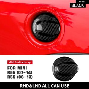 リアルハードカーボン ミニクーパー R55 07-14 燃料タンクキャップガスタンクカバー ステッカー R56 06-13 スタイリング - black