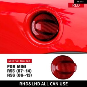 リアルハードカーボン ミニクーパー R55 07-14 燃料タンクキャップガスタンクカバー ステッカー R56 06-13 スタイリング - red