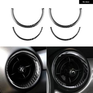 カーボン ミニクーパー ハードトップ R56 クラブマン R55 R57 サイドセンターエアアウトレットベント カバー ステッカー インテリア トリム - black