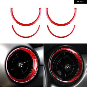 カーボン ミニクーパー ハードトップ R56 クラブマン R55 R57 サイドセンターエアアウトレットベント カバー ステッカー インテリア トリム - red