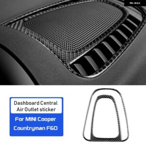 カーボン ミニクーパー F60 カントリーマン インテリア トリム ダッシュボード 中央エアアウトレット ベント カバー ステッカー - Black Carbon