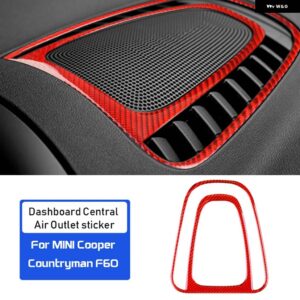 カーボン ミニクーパー F60 カントリーマン インテリア トリム ダッシュボード 中央エアアウトレット ベント カバー ステッカー - Red carbon