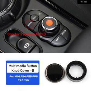 AMBEMILE クリスタル ミニクーパー F54 F55 F56 F57 F60 カントリーマン インテリア カー IDRIVE マルチメディアボタン ノブカバー - 5 Buttons B
