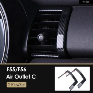 ミニクーパー F56 インテリア カーボンテクスチャコンソール エアアウトレットドアスピーカーハンドルカバー トリム - air outlet c 2pcs