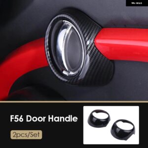 ミニクーパー F56 インテリア カーボンテクスチャコンソール エアアウトレットドアスピーカーハンドルカバー トリム - door handle 2pcs