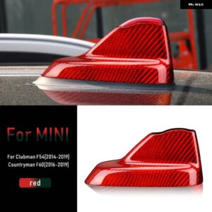 カーボン ミニクーパー クラブマン F54 F60 カントリーマン ルーフふかひれアンテナ信号アンテナカバー - red