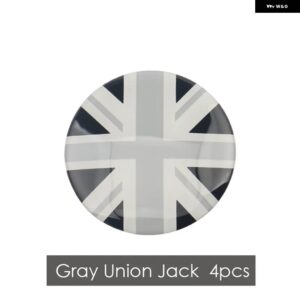 4個 ホイールハブセンターカバー ステッカー キャップ ミニクーパー R55 R56 R60 R61 F54 F55 F56 F60 カントリーマン カースタイリング - Gray Union Jack