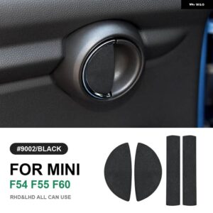 4ピース インテリア ドアハンドル ステッカー ミニクーパー F54 F55 F60 デカール カースタイリング 装飾 イタリアスーパースエード - black