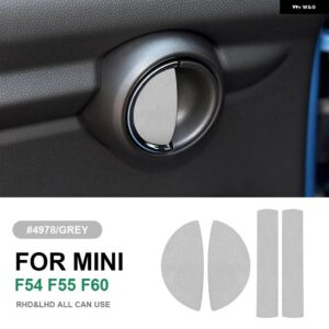 4ピース インテリア ドアハンドル ステッカー ミニクーパー F54 F55 F60 デカール カースタイリング 装飾 イタリアスーパースエード - Grey