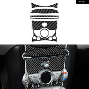 カーボン ミニクーパー クラブマン R55 R56 R57 インテリア トリム 中央 制御 ノブパネル カバー ステッカー - Black-C