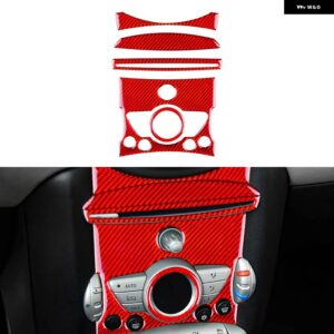 カーボン ミニクーパー クラブマン R55 R56 R57 インテリア トリム 中央 制御 ノブパネル カバー ステッカー - red C