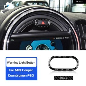 カーボン ミニクーパー カントリーマン F60 インテリア トリム ハザード灯ボタン カバー トリム ステッカー - black