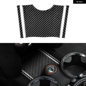 カーボン ミニクーパー ハードトップ R56 クラブマン R55 コンバーチブル R57 コンソール パネル 灰皿 インテリア トリム ステッカー - black