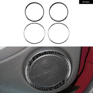 カーボン ミニクーパー ハードトップ R56 クラブマン R55 R57 インテリア トリム ドア オーディオ スピーカーカバー ステッカー - black