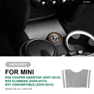 ミニクーパー ハードトップ R56 クラブマン R55 コンバーチブル R57 2007-2010 カーセンターコンソール パネル カバー イタリアントップスエード - Grey