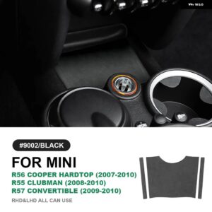 ミニクーパー ハードトップ R56 クラブマン R55 コンバーチブル R57 2007-2010 カーセンターコンソール パネル カバー イタリアントップスエード - black
