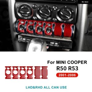 ミニクーパー ONE R50 R53 2001-2006 中央 制御 ヘッドライト ドア スイッチ パネル ステッカー ソフトカーボン 装飾