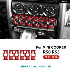 ミニクーパー ONE R50 R53 2001-2006 中央 制御 ヘッドライト ドア スイッチ パネル ステッカー ソフトカーボン 装飾