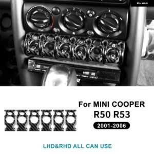 ミニクーパー ONE R50 R53 2001-2006 中央 制御 ヘッドライト ドア スイッチ パネル ステッカー ソフトカーボン 装飾