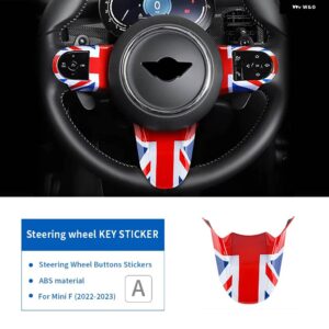 3個 ABS 新 ミニクーパー F55 F54 クラブマン F56 JCW F57 F60 カントリーマン 2022 2023 ステアリングホイール ステッカー - A-Union Jack