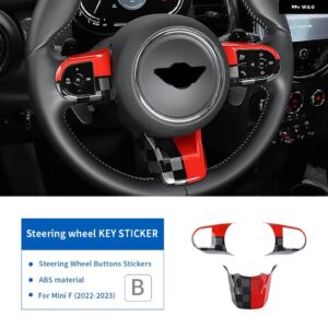 3個 ABS 新 ミニクーパー F55 F54 クラブマン F56 JCW F57 F60 カントリーマン 2022 2023 ステアリングホイール ステッカー - B-JCW