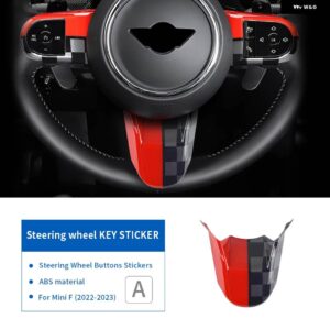 3個 ABS 新 ミニクーパー F55 F54 クラブマン F56 JCW F57 F60 カントリーマン 2022 2023 ステアリングホイール ステッカー - A-JCW