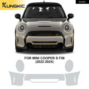 ペイントフィルム ミニ F56 クーパー S 2 ドア 2022 2023 2024 クリアブラキット 8.5 ミルボディ ステッカー プレカット PPF TPU - cooper s f56 front