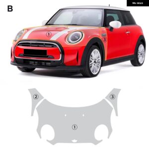 ペイントフィルム ミニ F56 クーパー S 2 ドア 2022 2023 2024 クリアブラキット 8.5 ミルボディ ステッカー プレカット PPF TPU - mini cooper f56 hood
