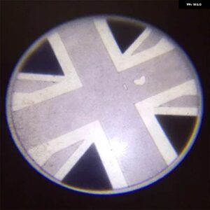 2個 LED ドアシャドウライトレーザーロゴウェルカムライト ミニクーパー ONE JCW R55 R56 R60 F60 カントリーマン - grey union jack