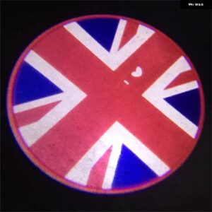 2個 LED ドアシャドウライトレーザーロゴウェルカムライト ミニクーパー ONE JCW R55 R56 R60 F60 カントリーマン - union jack