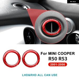 ミニクーパー ONE R50 R53 2001-2006 ダッシュボード サイド曇り止めエアベント 計器パネル ステッカー ソフトカーボン 2個