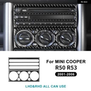 リアルソフトカーボン ミニクーパー R50 R53 ハッチ 1 36982 カーセンターコンソール AC CD パネル ステッカー