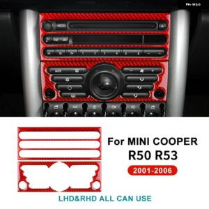リアルソフトカーボン ミニクーパー R50 R53 ハッチ 1 36982 カーセンターコンソール AC CD パネル ステッカー