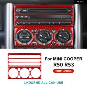 リアルソフトカーボン ミニクーパー R50 R53 ハッチ 1 36982 カーセンターコンソール AC CD パネル ステッカー