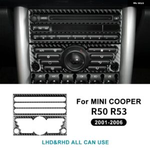 リアルソフトカーボン ミニクーパー R50 R53 ハッチ 1 36982 カーセンターコンソール AC CD パネル ステッカー