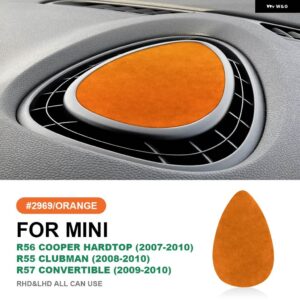 ミニクーパー JCW ONE F56 F55 F54 コンソール エアアウトレットベント トリム ステッカー カー インテリア イタリアントップスエード - Orange