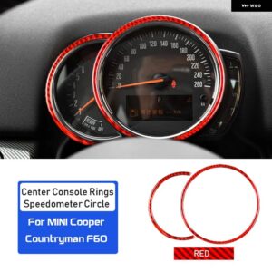 カーボン ミニクーパー カントリーマン F60 JCW インテリア トリム カーセンターコンソール リングスピードメーター ステッカー - Red carbon